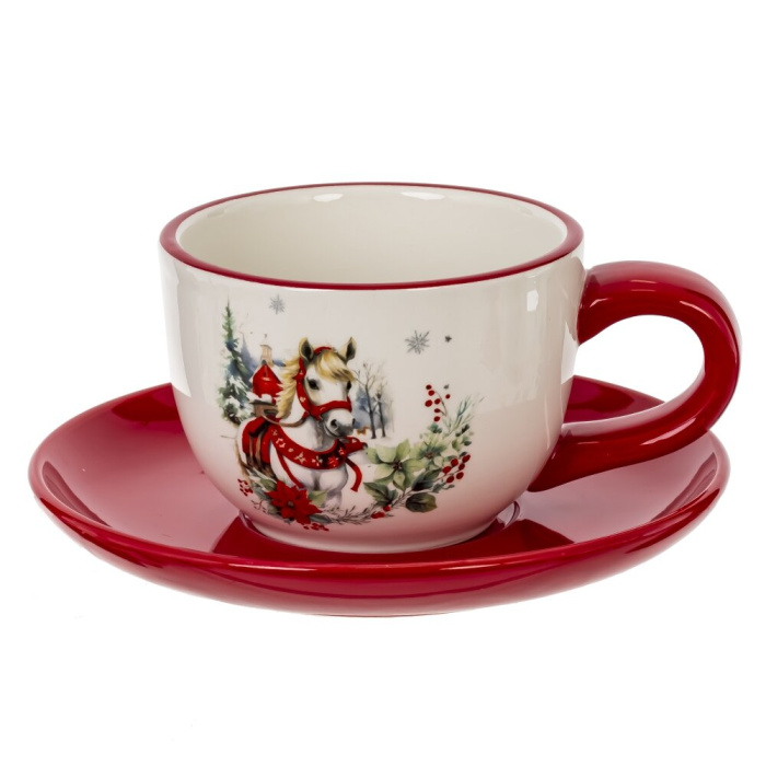 Чашка с блюдцем CHRISTMAS HORSE