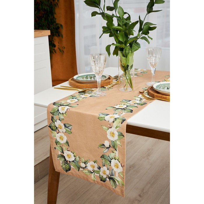 Скатерть прямоугольная Сamellia 40*146 см