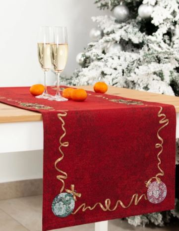 Скатерть прямоугольная декоративная WREATH NOBILIS 44*140 см
