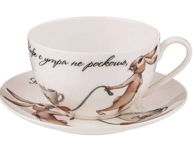 Чашка с блюдцем Rabbits