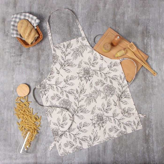 Фартук Black flowers