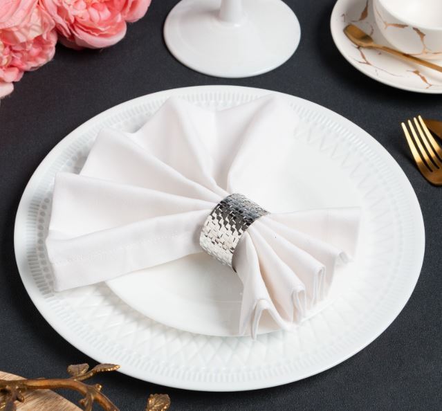 Комплект сервировочных салфеток, кольца White pleasure 2 шт