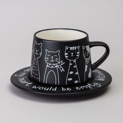 Чашка с блюдцем CATS