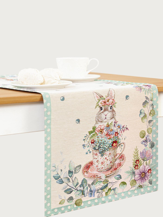 Скатерть прямоугольная декоративная HARE SWEET 44*140 см