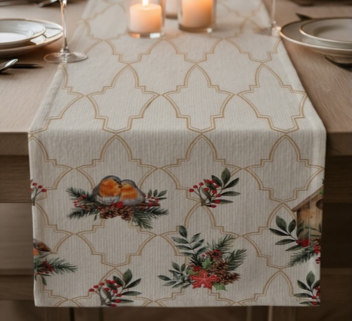 Скатерть прямоугольная Winter robin 40*147 см