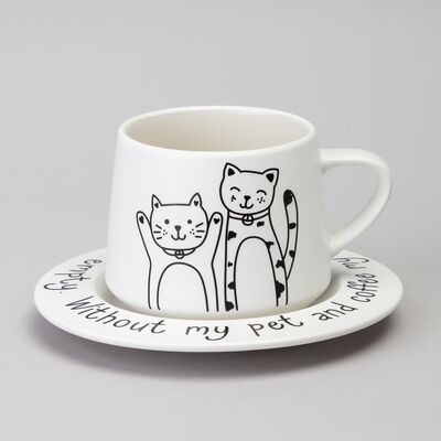 Чашка с блюдцем CATS