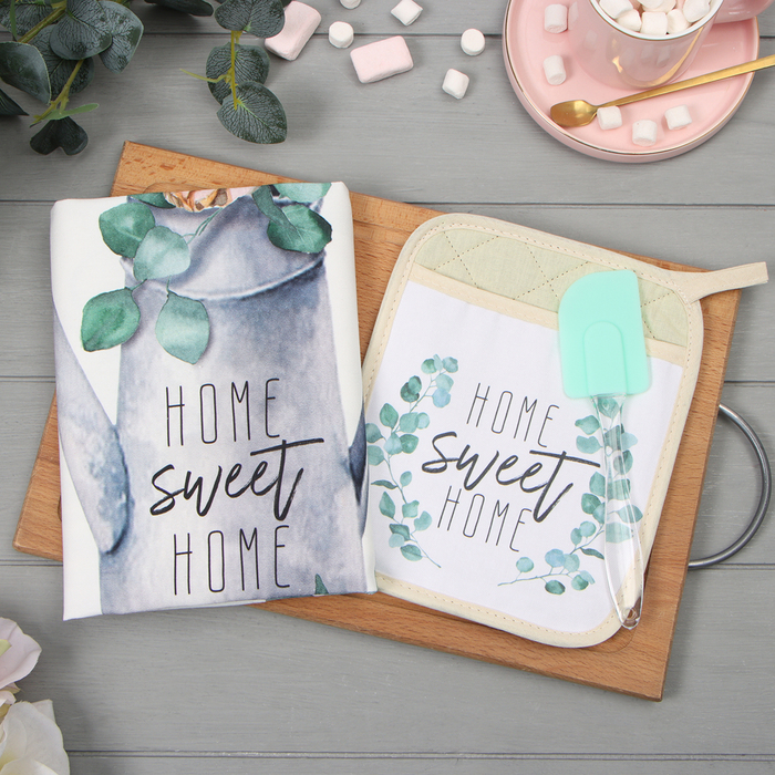Комплект кухонное полотенце, прихватка, лопатка Home sweet