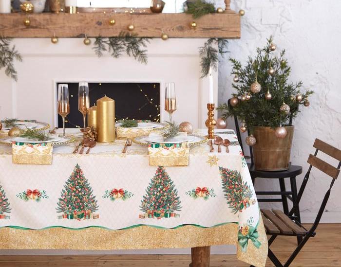 Скатерть (круглая) Golden Christmas 215 см