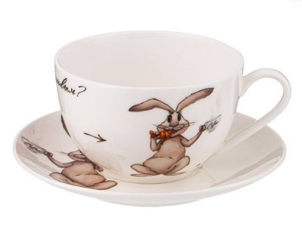 Чашка с блюдцем Rabbits
