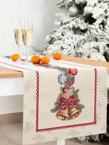 Скатерть прямоугольная декоративная BELLS 40*100 см
