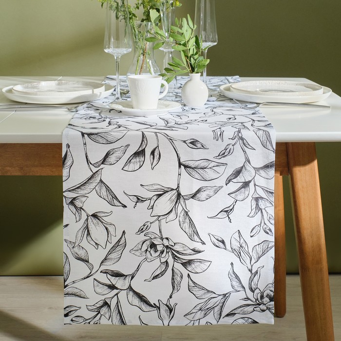 Скатерть прямоугольная Plant leaves 40*146 см