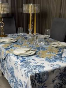 Скатерть прямоугольная Toille flora blanca 35*145 см