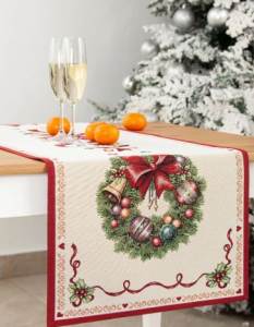 Скатерть прямоугольная декоративная RED BOWS 44*140 см