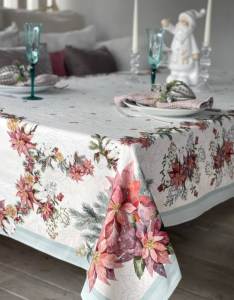 Скатерть (круглая) CHRISTMAS POINSETTIA 150 см