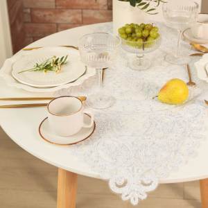 Скатерть прямоугольная WHITE LACE 40*90 см(фото1)