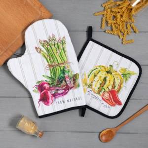 Комплект рукавица/прихватка Vegetable 2 шт: купить за 650 руб  Комплект рукавица/прихватка Vegetable 2 шт