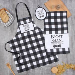 Комплект фартук, полотенце, прихватка Best man black