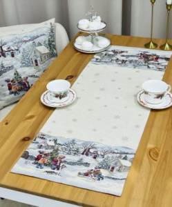 Скатерть прямоугольная декоративная NEW YEAR'S HOLIDAYS 44*100 см