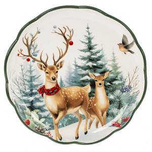 Десертная тарелка CHRISTMAS REINDEERS