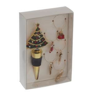 Комплект пробка для бутылки, декор для бокалов(фото1)