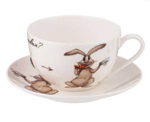 Чашка с блюдцем Rabbits