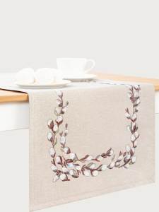 Скатерть прямоугольная декоративная WILLOW FLAX 40*100 см