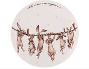 Десертная тарелка Rabbits: купить за 1050 руб  Десертная тарелка Rabbits
